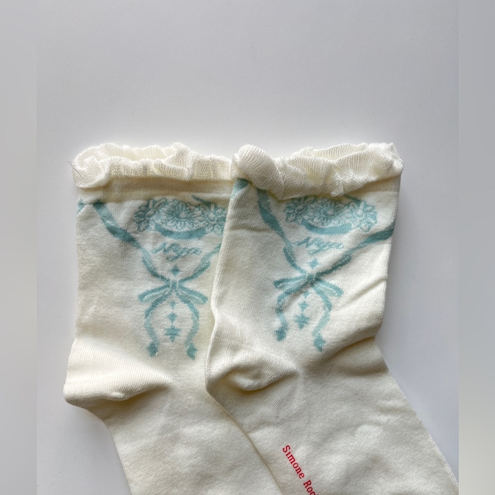 Simone Rocha White and Blue Socks - Picture 3 of 5